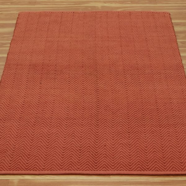 Indian Hand Woven Brown Viscose Geometric Area Dhurrie - Image 3
