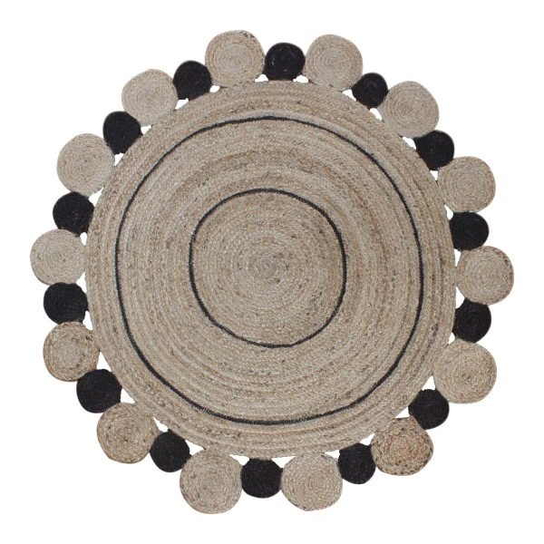 Hand Braided Jute Scalloped Round Rug