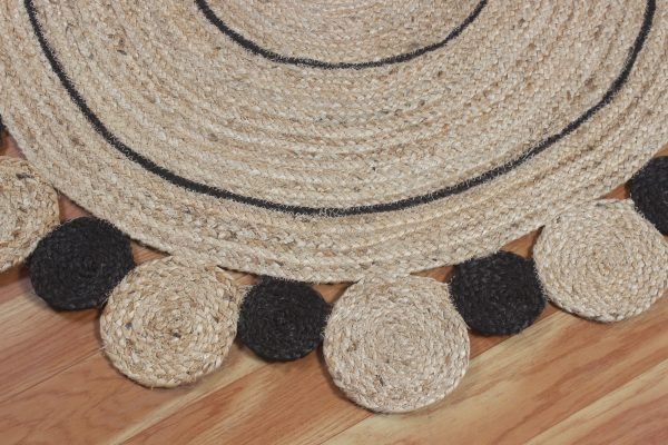 NR 43 Indian handwoven rug Hand braided jute rug Handmade bedroom rug 3x3 feet (10)