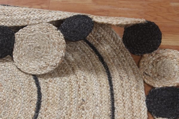 NR 43 Indian handwoven rug Hand braided jute rug Handmade bedroom rug 3x3 feet (13)
