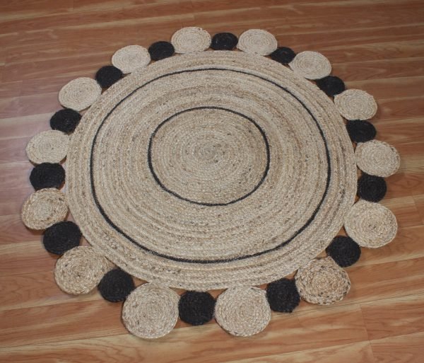 NR 43 Indian handwoven rug Hand braided jute rug Handmade bedroom rug 3x3 feet (5)