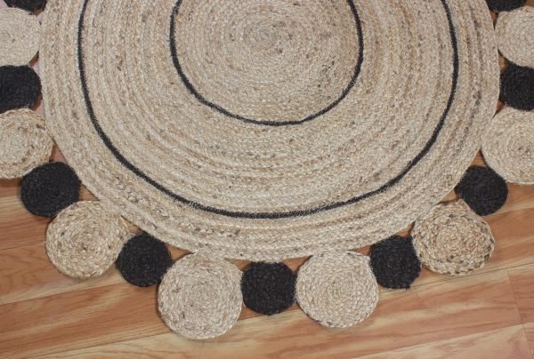 NR 43 Indian handwoven rug Hand braided jute rug Handmade bedroom rug 3x3 feet (7)