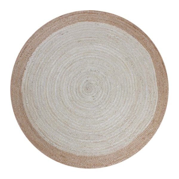 Hand Braided Beige Traditional Jute Round Outdoor Area Rug