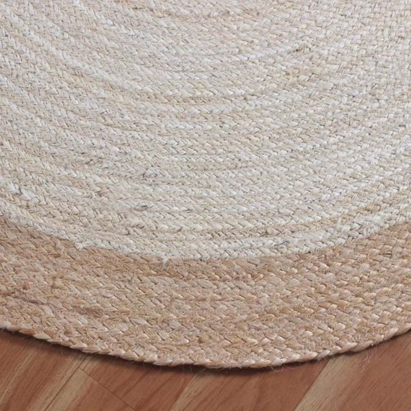 Hand Braided Beige Traditional Jute Round Outdoor Area Rug - Image 4
