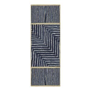 Geometric Blue Hand Braided Jute Rug