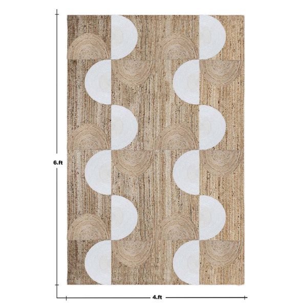 Hand Beige Hand Braided Geometric Jute Rug - Image 5