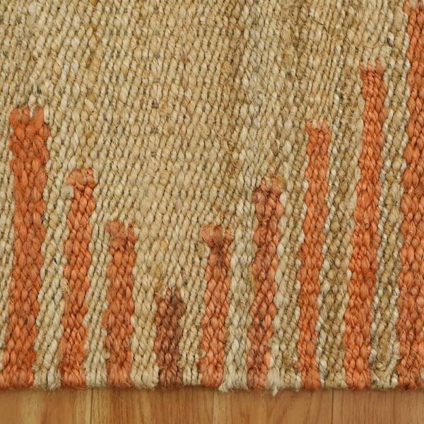 Beige Orange Hand Woven Home Decor Rug - Image 5
