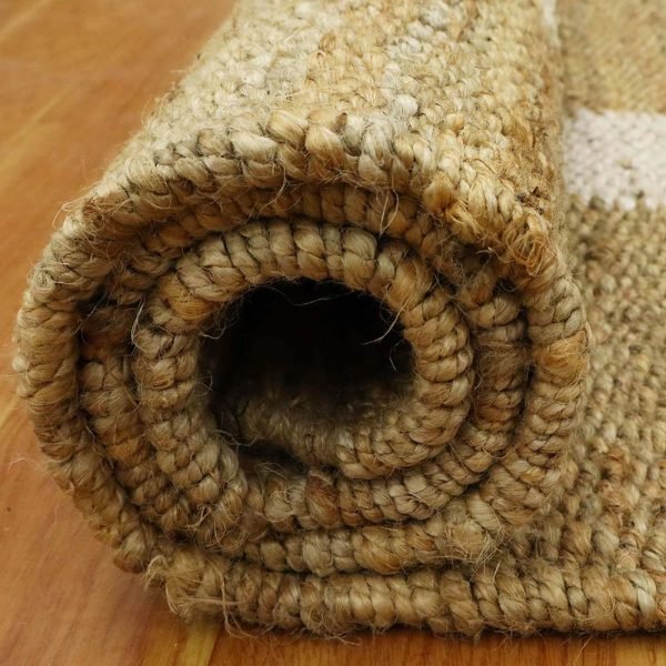 Handwoven Jute Beige Geometric Beautiful Rug - Image 4