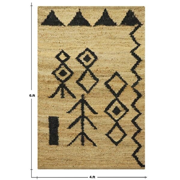 Handwoven Jute Black Gray Area Rug - Image 8
