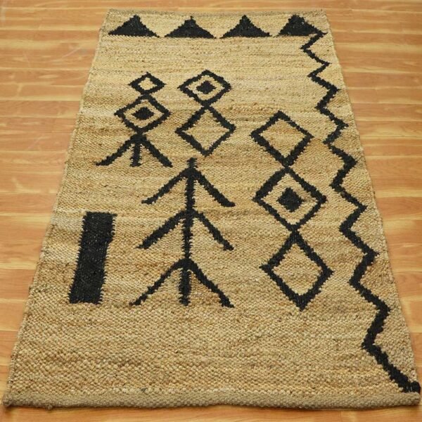 Handwoven Jute Black Gray Area Rug - Image 7