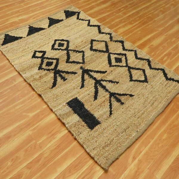 Handwoven Jute Black Gray Area Rug - Image 6