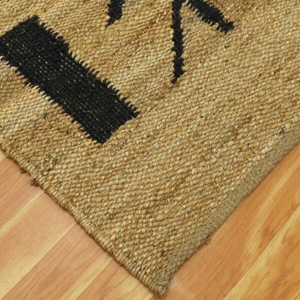 Handwoven Jute Black Gray Area Rug - Image 5