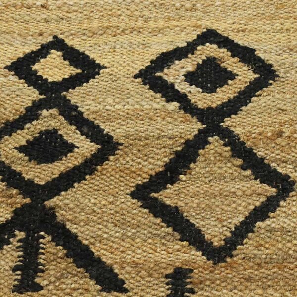 Handwoven Jute Black Gray Area Rug - Image 3