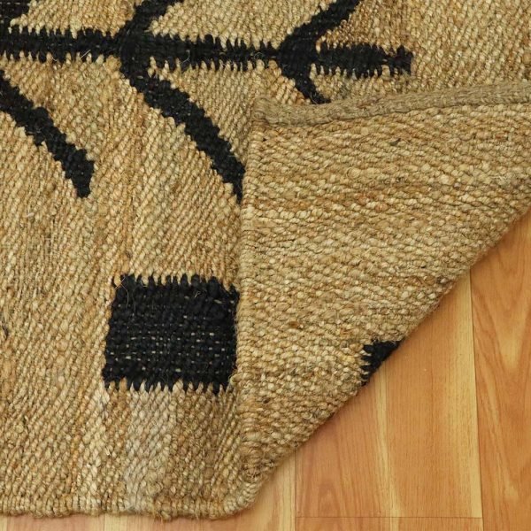 Handwoven Black Gray Jute Area Rug - Image 5