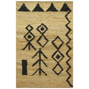 Handwoven Jute Black Gray Area Rug