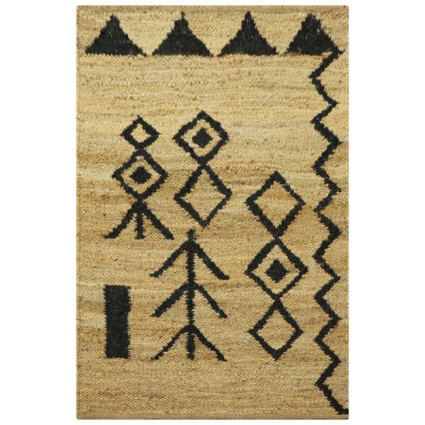 Handwoven Jute Black Gray Area Rug