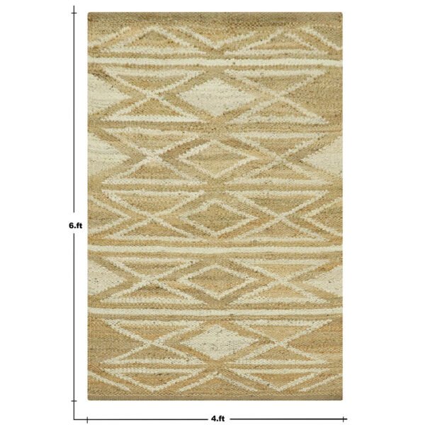 White Hand Woven Doorway Rug with Geometric Pattern - Image 9