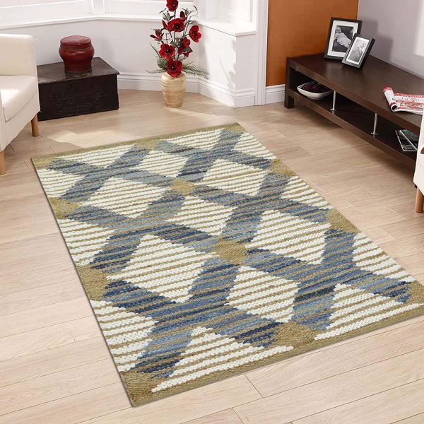 Handmade Geometric Multicolor Bedroom Rug - Image 2