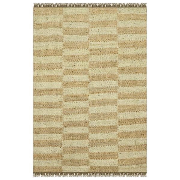 Brown Beige Hand Woven Geometric Bedroom Rug
