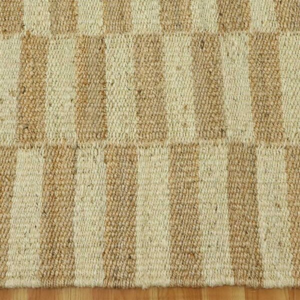 Brown Hand Woven Geometric Bedroom Rug - Image 6
