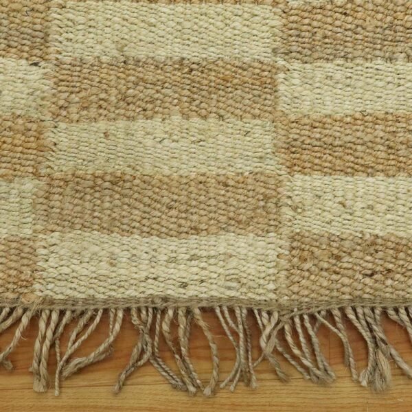 Brown Hand Woven Geometric Bedroom Rug - Image 7