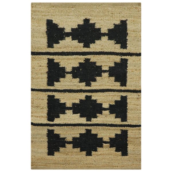 Beige Hand Woven Geometric Jute Modern Rug