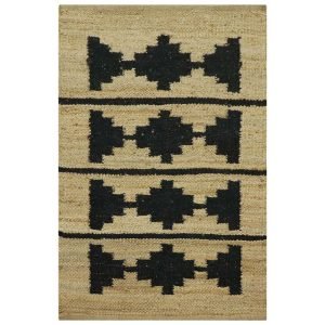 Beige Hand Woven Jute Rug Geometric Modern Rug