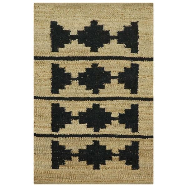 Beige Hand Woven Jute Rug Geometric Modern Rug