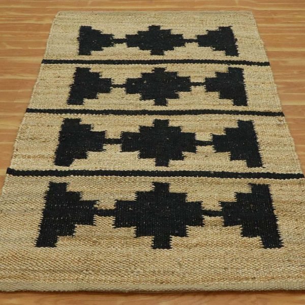Beige Hand Woven Jute Rug Geometric Modern Rug - Image 4