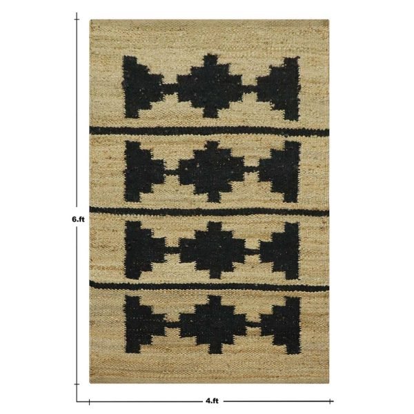 Beige Hand Woven Jute Rug Geometric Modern Rug - Image 3