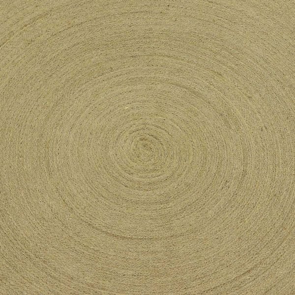 Beige Hand Braided Solid Jute Round Area Rug - Image 4
