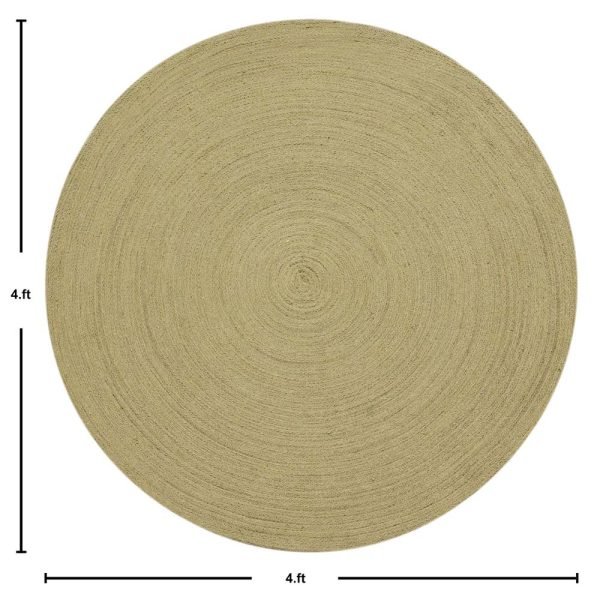 Beige Hand Braided Solid Jute Round Area Rug - Image 5