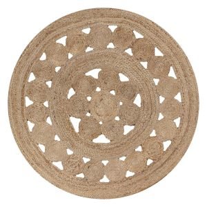 Hand Braided Jute Modern Beige Round Rug
