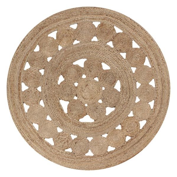 Hand Braided Jute Modern Beige Round Rug