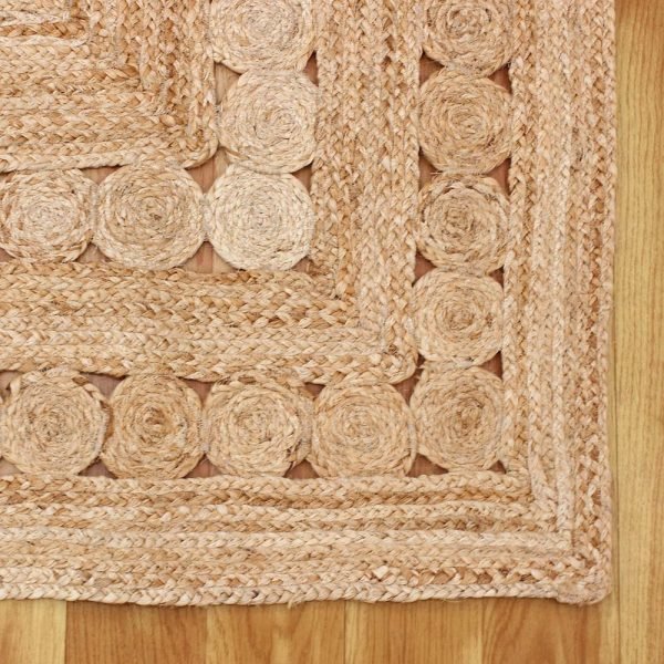 Hand Braided Beige Jute Geometric Area Rug - Image 4