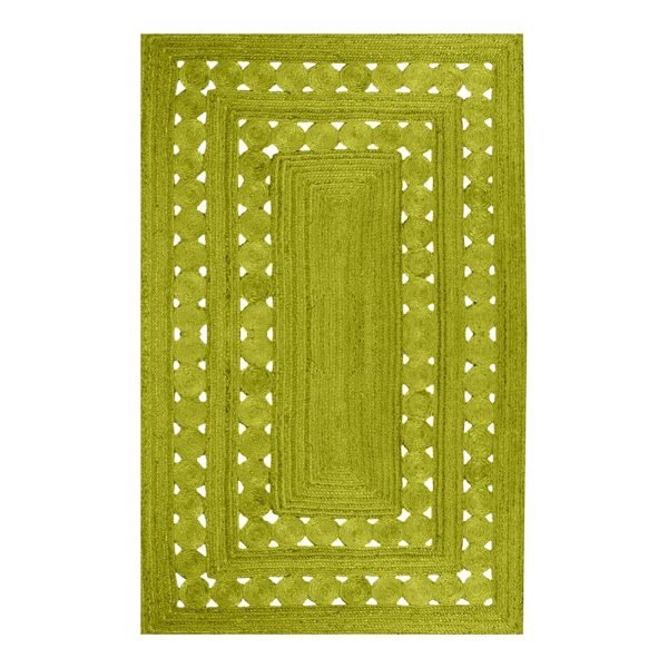 Green Hand Braided Jute New Modern Area Rug