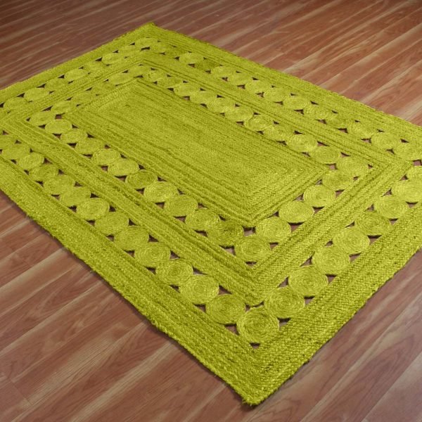 Green Hand Braided Jute New Modern Area Rug - Image 3