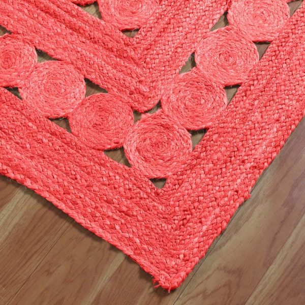 Red Hand Braided Jute New Modern Area Rug - Image 6