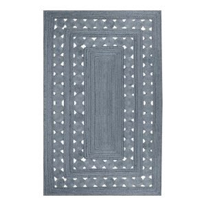Indian Hand Braided Jute Grey Large Area Rug