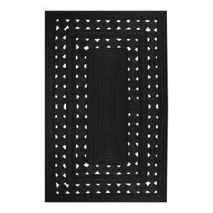 Large Indian Hand Braided Black Jute Area Rug