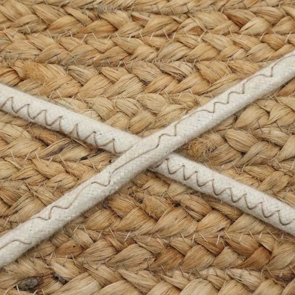 Beige White Modern Hand Braided Round Rug - Image 5