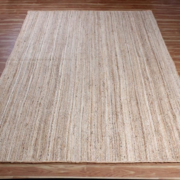 Hand Braided Beige Jute Geometric Area Rug - Image 3