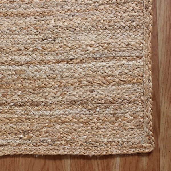 Hand Braided Beige Jute Geometric Area Rug - Image 5