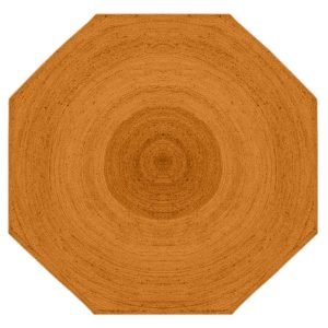 Octagonal Orange Jute Braided Doorway Rugs