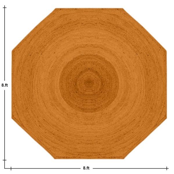 Octagonal Orange Jute Braided Doorway Rugs - Image 5