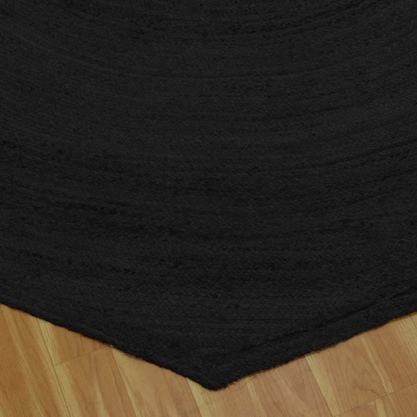 Octagonal Black Jute Hand Braided Doorway Rugs - Image 4