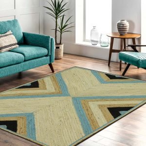 Hand Braided Beige Jute Modern Dining Area Rugs