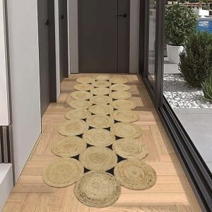 Handmade Scalloped Beige Geometric Area Rugs