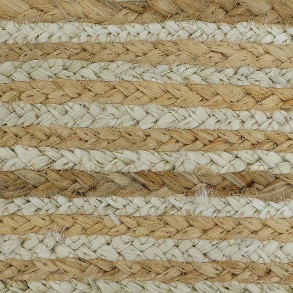 Hand Braided Beige White Jute Large Area Rugs - Image 4