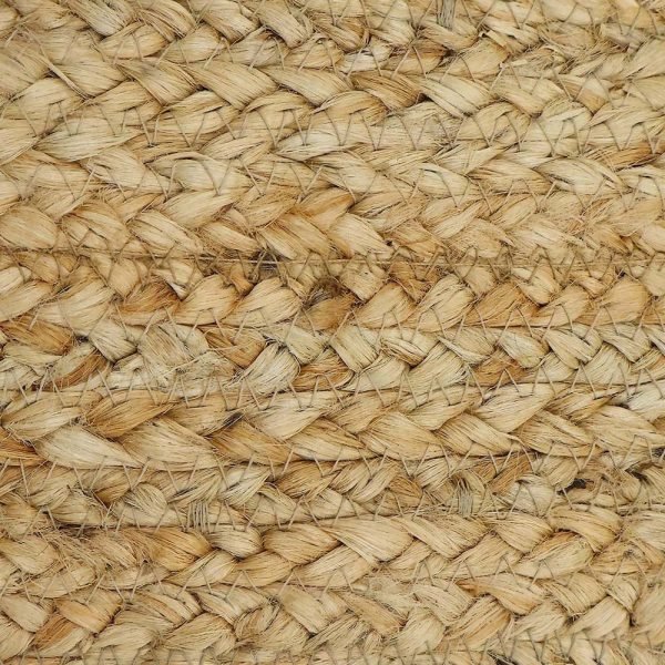 Hand Braided Beige White Jute Bordered Rugs - Image 4